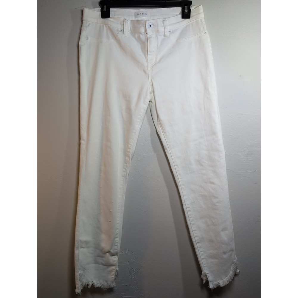 Lila‎ Ryan Jeans Women's 30 Mid-Rise Skinny Denim White Distressed
